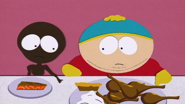 South Park photos,Cartman Gets an Anal Probe ,Weight Gain 4000 ,Volcano ,Big Gay Al's Big Gay Boat Ride ,An Elephant Makes Love to a Pig ,Death ,Pinkeye ,Starvin' Marvin ,Mr. Hankey, the Christmas Poo ,Damien ,Tom's Rhinoplasty ,Mecha-Streisand ,Cartman's Mom is a Dirty Slut ,Terrance & Phillip in 