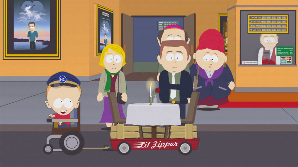 South Park,Cartman Gets an Anal Probe ,Weight Gain 4000 ,Volcano ,Big Gay Al's Big Gay Boat Ride ,An Elephant Makes Love to a Pig ,Death ,Pinkeye ,Starvin' Marvin ,Mr. Hankey, the Christmas Poo ,Damien ,Tom's Rhinoplasty ,Mecha-Streisand ,Cartman's Mom is a Dirty Slut ,Terrance & Phillip in 